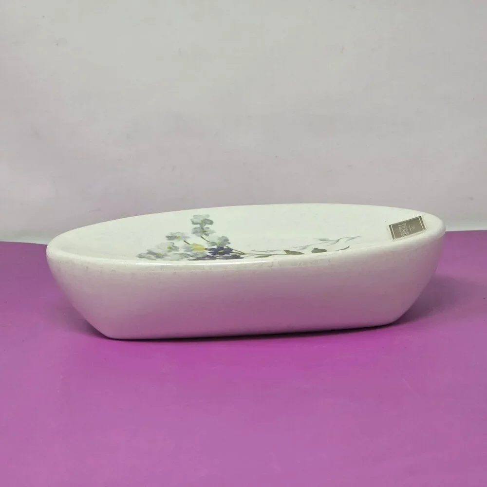 Croscill Tranquility‎ Oval Ceramic Soap Dish With Floral Design Made In China